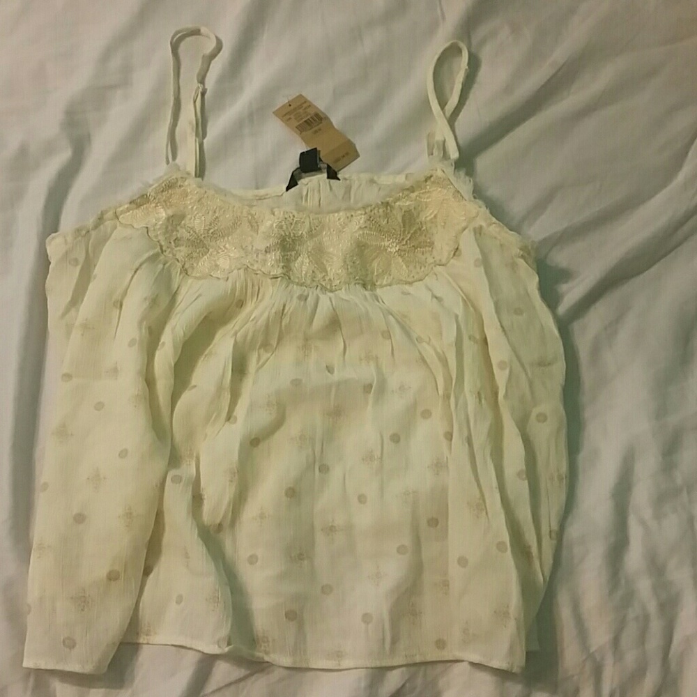 American Eagle embroidered crop tank